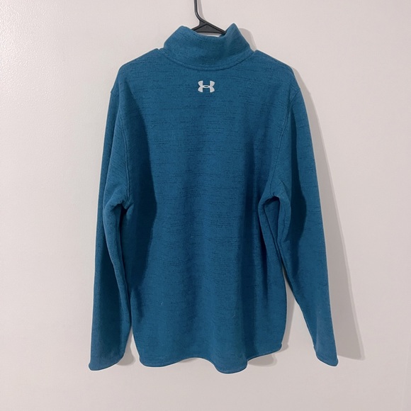 Under Armour Men’s Fleece Quarter Zip Coldgear - Turquoise New With Tags - Picture 2 of 3